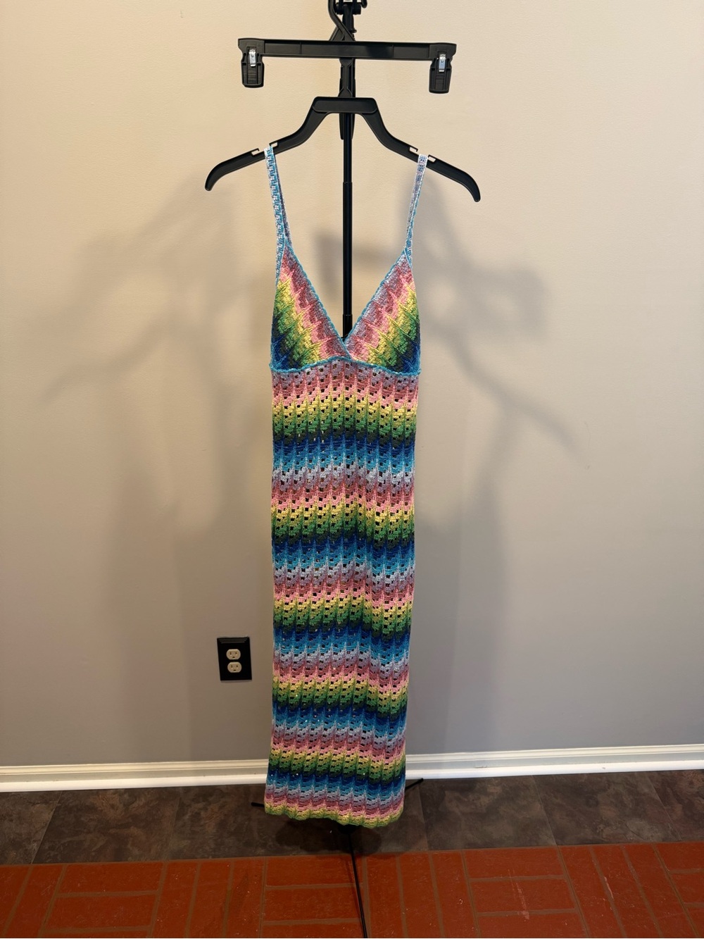 Zara Multicolor Crochet Maxi Dress - Picture 5 of 7